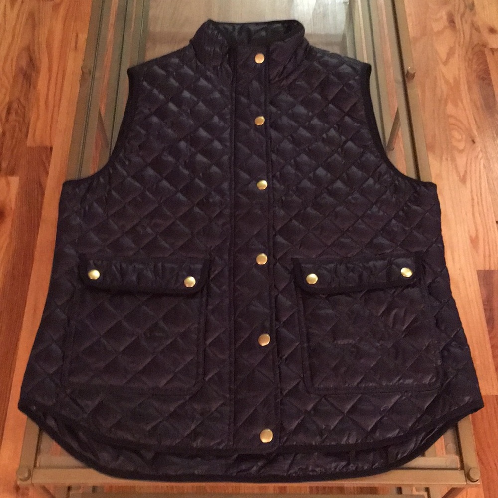 J Crew Shiny Quilted Down Vest